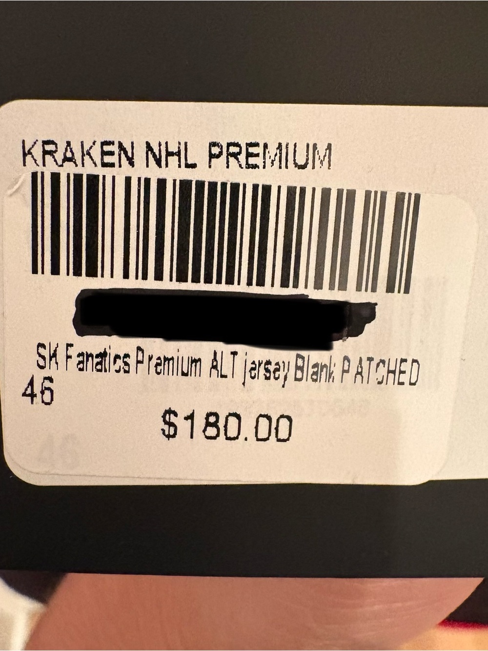 Fanatics Black Premium NHL Jersey Tag - Size 46 - Picture 6 of 6